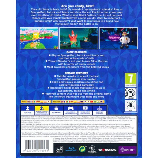 Spongebob Squarepants Battle for Bikini Bottom Rehydrated Playstation 4
