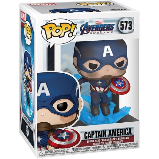 POP figur Marvel Avengers Endgame Captain America with Broken Shield & Mjolnir