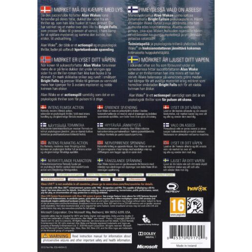 Alan Wake Xbox 360 Nordic