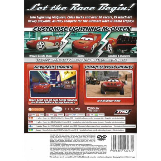 Disney Pixar Cars Race-O-Rama Playstation 2 PS2 Nordic (Begagnad)