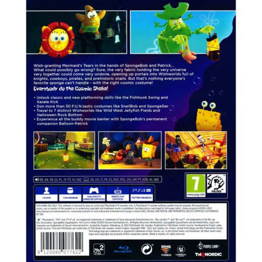 Spongebob Squarepants The Cosmic Shake Playstation 4