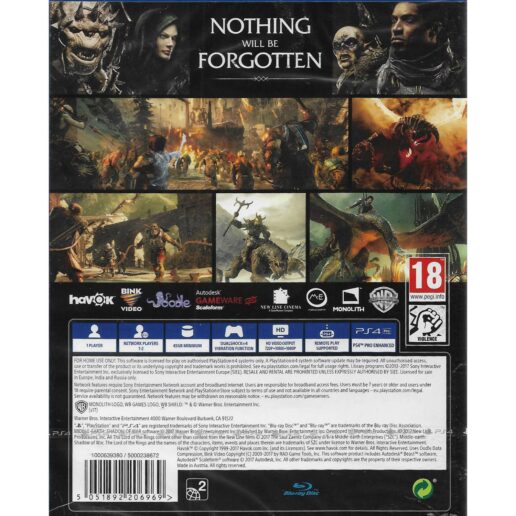 Middle Earth Shadow of War Playstation 4 PS4 (Begagnad)