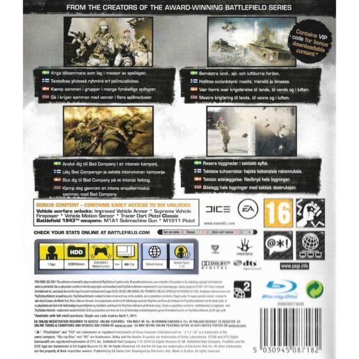 Battlefield Bad Company 2 Playstation 3 PS3 Nordic (Begagnad)