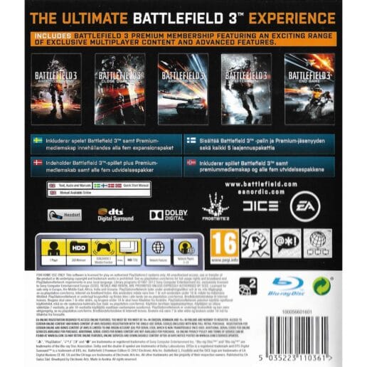 Battlefield 3 Premium Edition Playstation 3 PS3 Nordic (Begagnad)