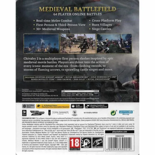Chivalry II Steelbook Edition Playstation 5