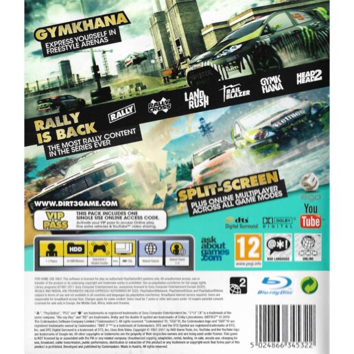 Dirt 3 Playstation 3 PS3 (Begagnad)