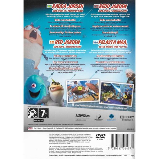 Monsters vs Aliens Playstation 2 PS2 Nordic (Begagnad)