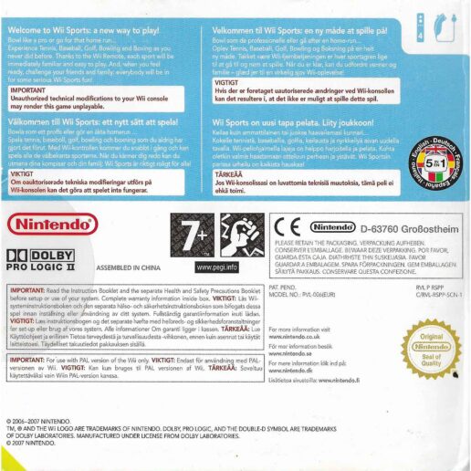 Wii Sports Nintendo Wii Nordic Paperback (Begagnad)
