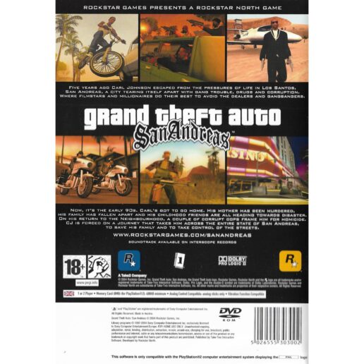 Grand Theft Auto San Andreas Playstation 2 PS2 (Begagnad)