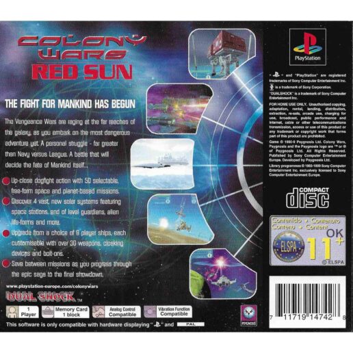 Colony Wars Red Sun Playstation 1 PS1 (Begagnad)