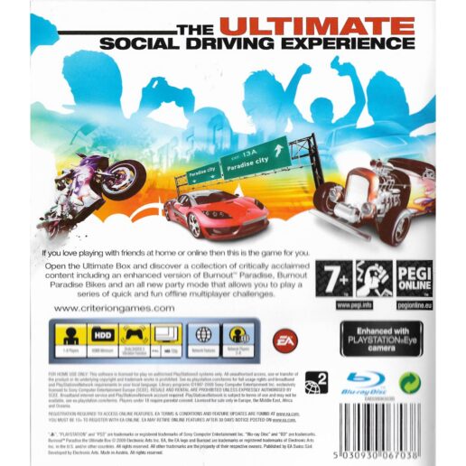 Burnout Paradise The Ultimate Box Playstation 3 PS3 (Begagnad)
