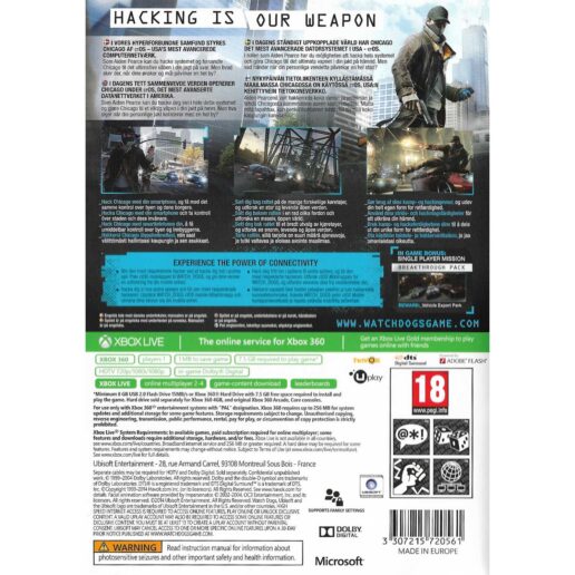 Watch Dogs Special Edition Xbox 360 Nordic (Begagnad)