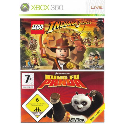 Lego Indiana Jones + Kung Fu Panda Xbox 360 Bundle Copy (Begagnad)