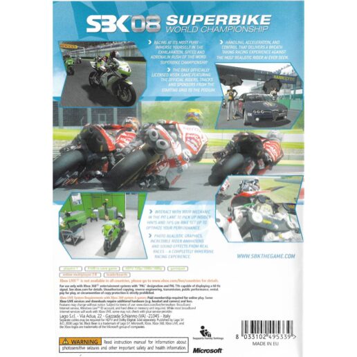 SBK 08 Superbike World Championship Xbox 360 (Begagnad)