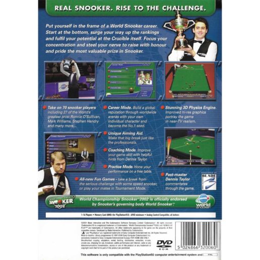 World Championship Snooker 2002 Playstation 2 PS2 (Begagnad)