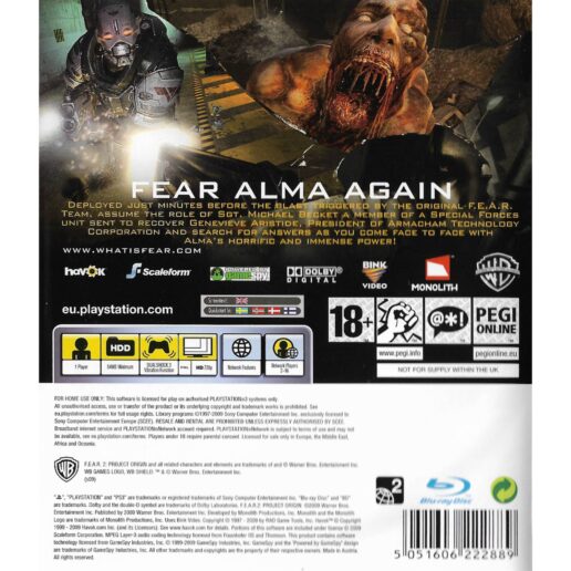 Fear 2 Project Origin Playstation 3 PS3 Nordic (Begagnad)