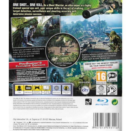 Sniper Ghost Warrior Playstation 3 PS3 (Begagnad)