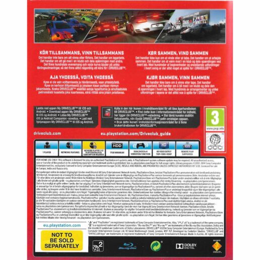 Driveclub Playstation 4 PS4 Bundle Copy Nordic (Begagnad)