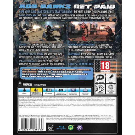 Payday 2 Crimewave Edition Playstation 4 PS4 (Begagnad)