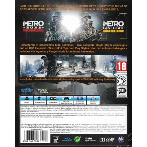 Metro Redux Playstation 4 PS4 (Begagnad)