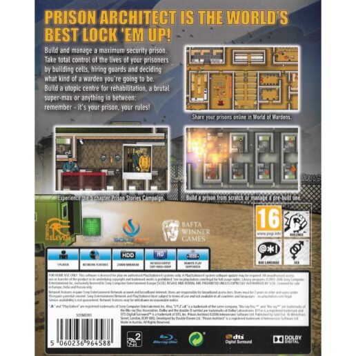 Prison Architect Playstation 4 PS4 (Begagnad)