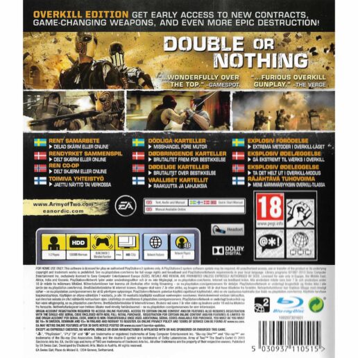 Army of Two The Devils Cartel Playstation 3 PS3 Nordic (Begagnad)