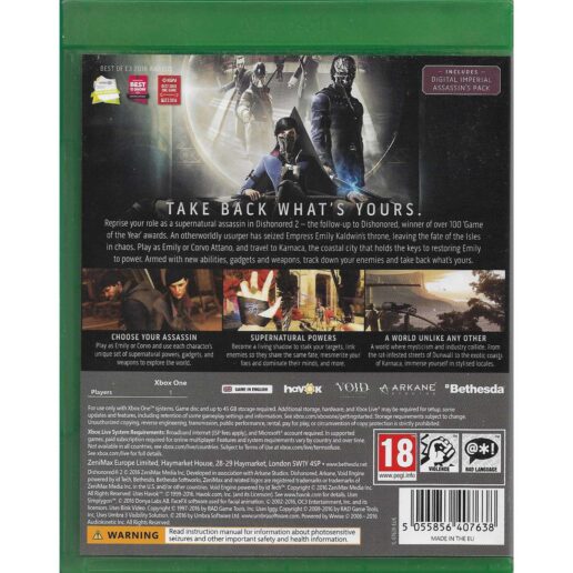 Dishonored 2 Xbox One (Begagnad)