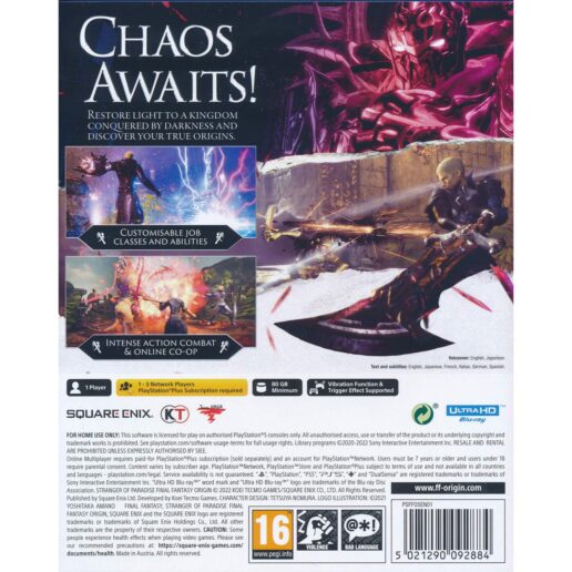 Stranger of Paradise Final Fantasy Origin Playstation 5