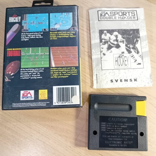 EA Sports Double Header Hockey + John Madden Football Sega Mega Drive