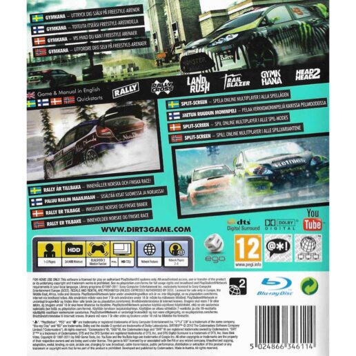 Dirt 3 Nordic Edition Playstation 3 PS3 Nordic (Begagnad)