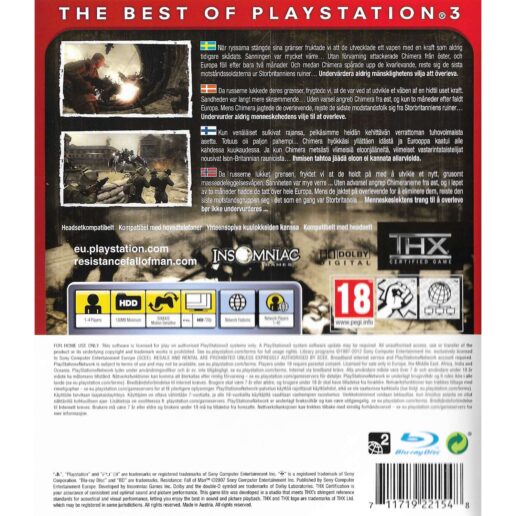 Resistance Fall of Man Playstation 3 PS3 Essentials Nordic (Begagnad)