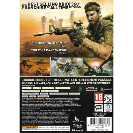 Call of Duty Black Ops Xbox 360 (Begagnad)