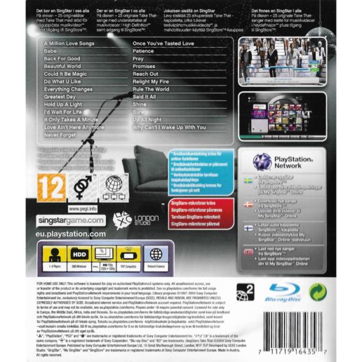 Singstar Take That Playstation 3 PS3 Nordic (Begagnad)