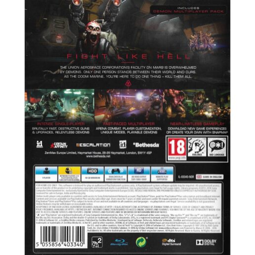 Doom Playstation 4 PS4 (Begagnad)
