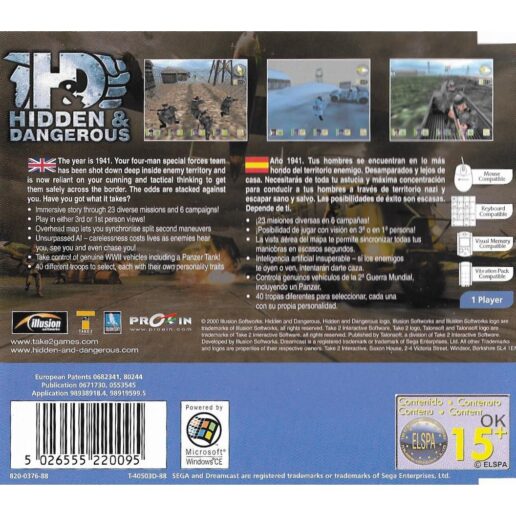 Hidden & Dangerous Sega Dreamcast (Begagnad)