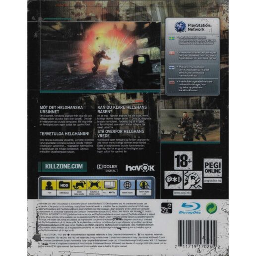 Killzone 2 Limited Editions Collectors Box Playstation 3 PS3 Steelbook Nordic (Begagnad)