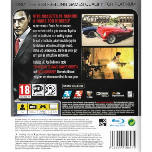 Mafia II Playstation 3 PS3 Platinum (Begagnad)