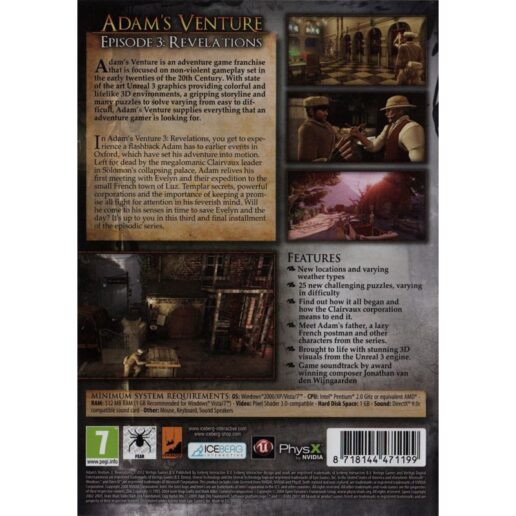 Adams Venture Episode 3 Revelations PC DVD (Begagnad)