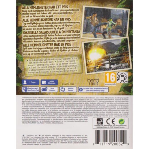 Uncharted Golden Abyss Playstation PS Vita Nordic (Begagnad)