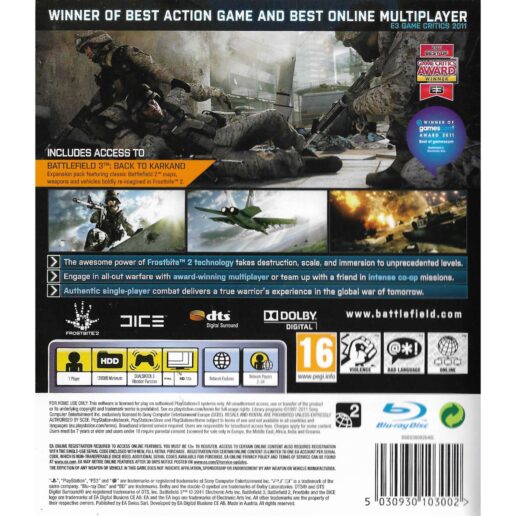 Battlefield 3 Limited Edition Playstation 3 PS3 (Begagnad)