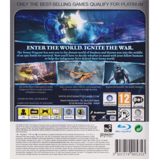 Avatar The Game Playstation 3 PS3 Platinum (Begagnad)