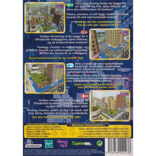 Monopoly Tycoon PC CD Nordic (Begagnad)