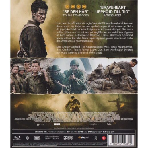 Hacksaw Ridge Blu-Ray (Begagnad)