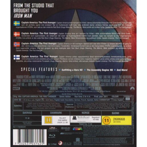 Captain America The First Avenger Blu-Ray Rental Copy (Begagnad)