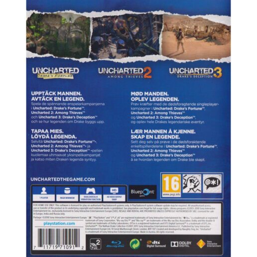 Uncharted The Nathan Drake Collection Playstation 4 PS4 Hits Nordic (Begagnad)