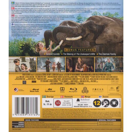 The Zookeepers Wife Blu-Ray (Begagnad)