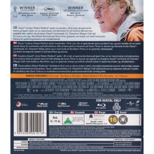 All is Lost Blu-Ray Rental Copy (Begagnad)