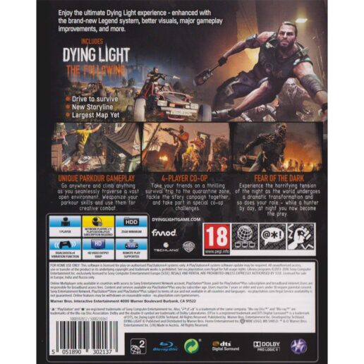 Dying Light The Following Enhanced Edition Playstation 4 PS4 (Begagnad)