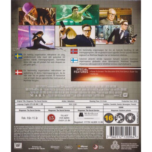Kingsman The Secret Service Blu-Ray (Begagnad)