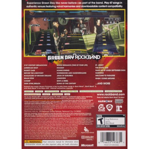 Green Day Rock Band Xbox 360 ESRB (Begagnad)